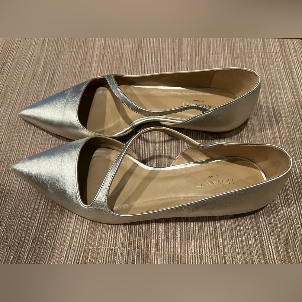 LK Bennett Silver Flats